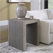 Uttermost Aerina Contemporary Wood & Faux Shagreen End Table in Light Gray
