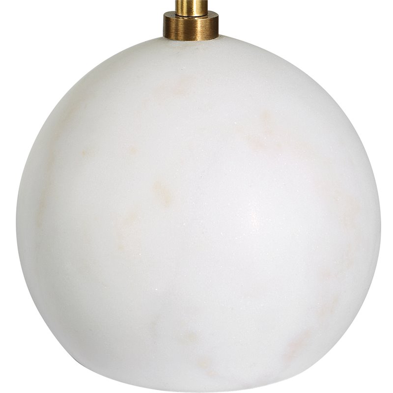 Uttermost Gimlet Contemporary Metal and Marble Drink Table in Honed White/Brass