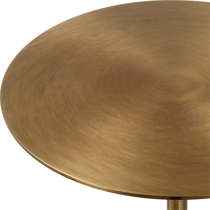 Uttermost Gimlet Contemporary Metal and Marble Drink Table in Honed White/Brass
