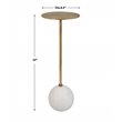 Uttermost Gimlet Contemporary Metal and Marble Drink Table in Honed White/Brass