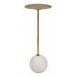 Uttermost Gimlet Contemporary Metal and Marble Drink Table in Honed White/Brass