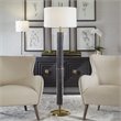 Uttermost Summit Contemporary Resin & Iron Floor Lamp in Gray-black/Brass