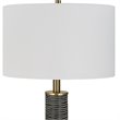 Uttermost Summit Contemporary Resin & Iron Floor Lamp in Gray-black/Brass