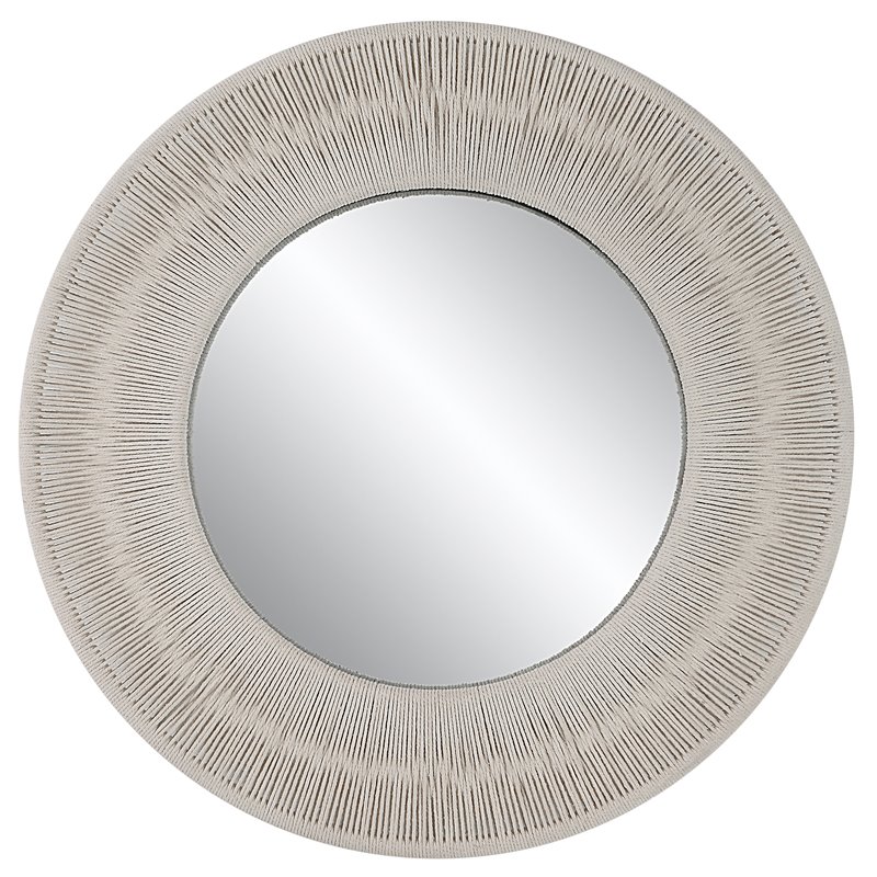 Uttermost Sailors Knot Small Round Iron Rope and MDF Wood Mirror in White