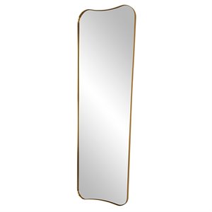 Uttermost Belvoir Stainless Steel and Glass Mirror in Antique Brass