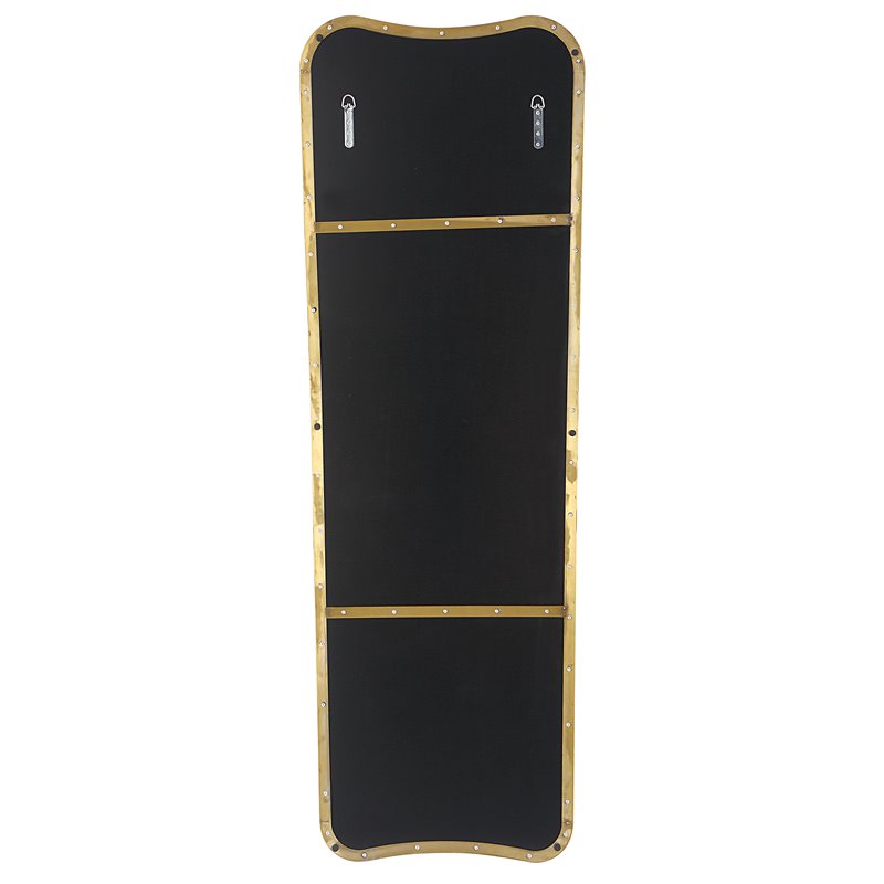 Uttermost Belvoir Stainless Steel and Glass Mirror in Antique Brass