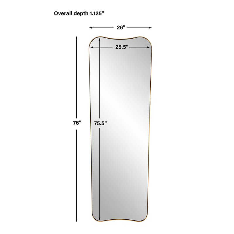 Uttermost Belvoir Stainless Steel and Glass Mirror in Antique Brass