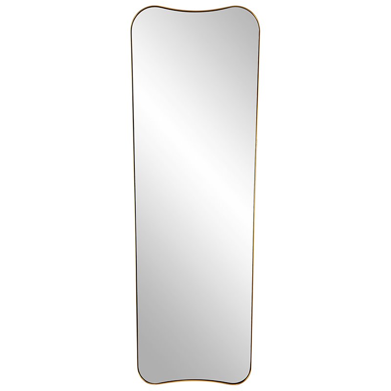 Uttermost Belvoir Stainless Steel and Glass Mirror in Antique Brass