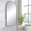 Uttermost Crosley Stainless Steel and MDF Arch Mirror in Antique Brass