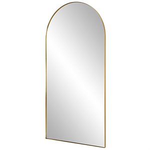 Uttermost Crosley Stainless Steel and MDF Arch Mirror in Antique Brass