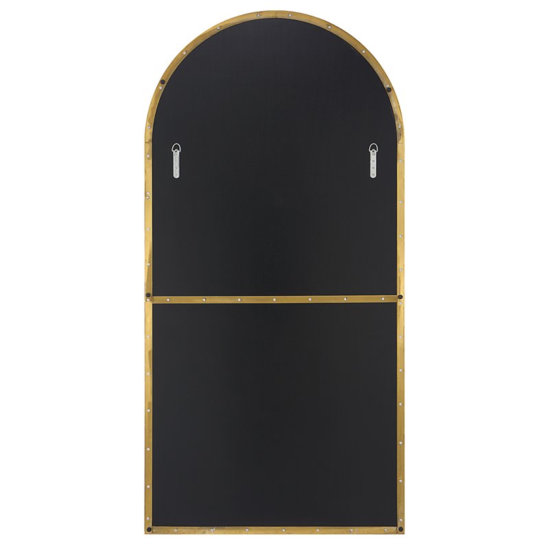 Uttermost Crosley Stainless Steel and MDF Arch Mirror in Antique Brass