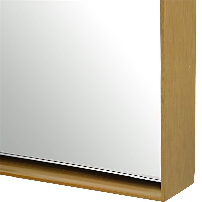 Uttermost Crosley Stainless Steel and MDF Arch Mirror in Antique Brass