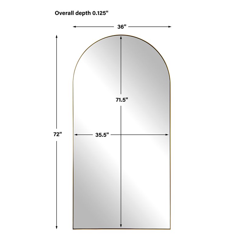 Uttermost Crosley Stainless Steel and MDF Arch Mirror in Antique Brass