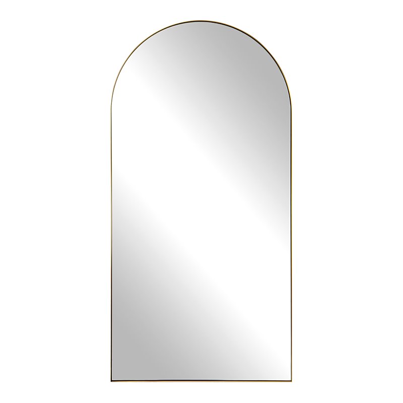 Uttermost Crosley Stainless Steel and MDF Arch Mirror in Antique Brass