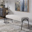Uttermost Jacobsen Contemporary Fabric and Iron Bench in Warm Gray/Aged Black
