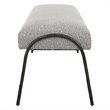 Uttermost Jacobsen Contemporary Fabric and Iron Bench in Warm Gray/Aged Black