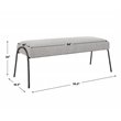 Uttermost Jacobsen Contemporary Fabric and Iron Bench in Warm Gray/Aged Black