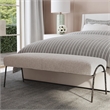 Uttermost Jacobsen Contemporary Fabric and Iron Bench in Warm Gray/Aged Black