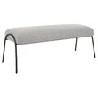 Uttermost Jacobsen Contemporary Fabric and Iron Bench in Warm Gray/Aged Black