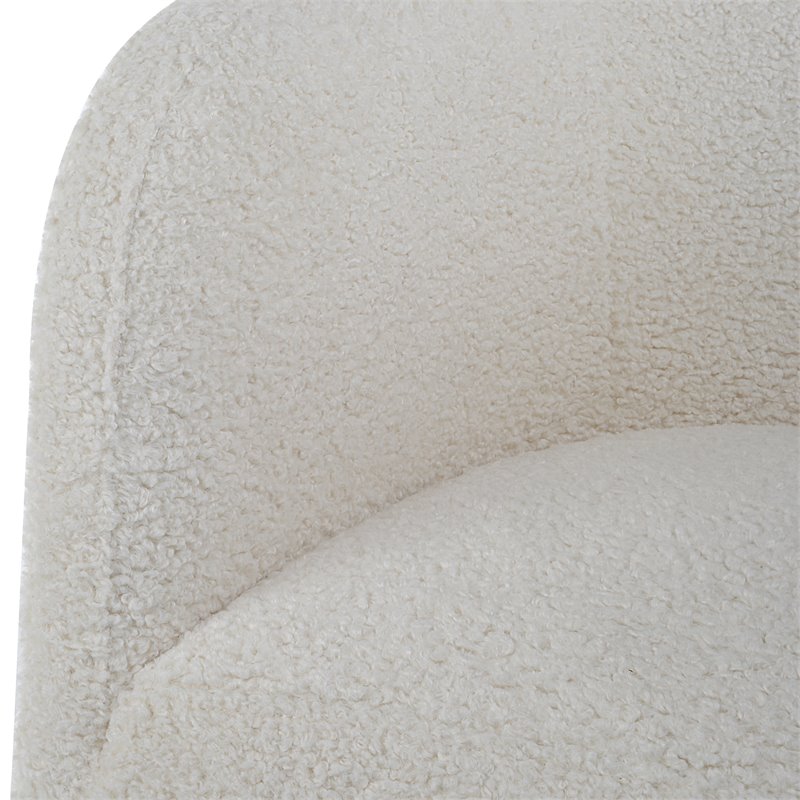 Uttermost Jacobsen Fabric and Iron Shearling Accent Chair in Off White
