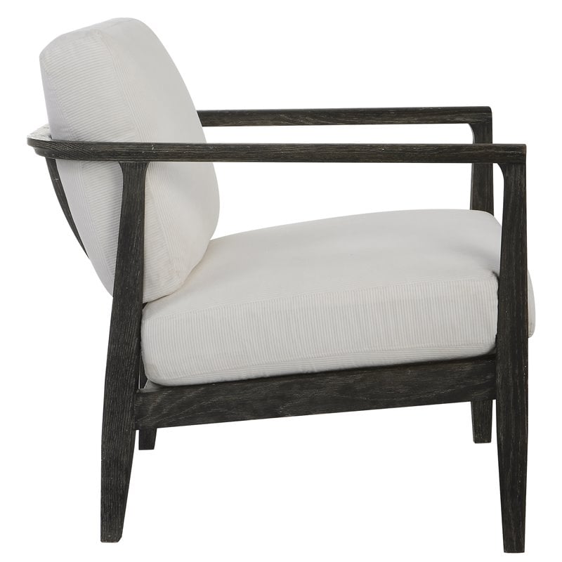 Uttermost Brunei Contemporary Fabric and Oak Wood Accent Chair in Espresso