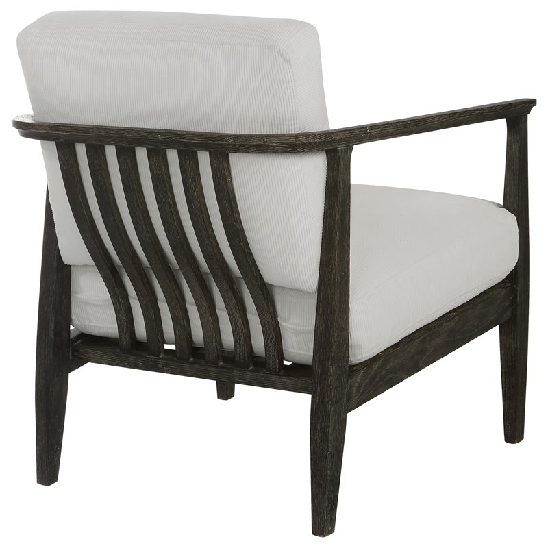 Uttermost Brunei Contemporary Fabric and Oak Wood Accent Chair in Espresso