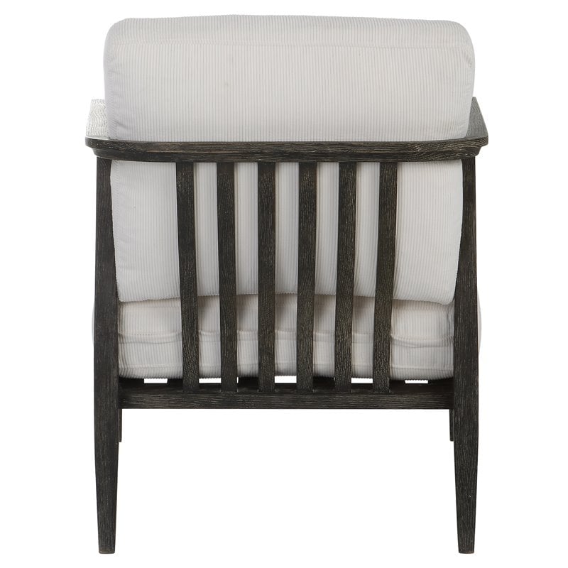 Uttermost Brunei Contemporary Fabric and Oak Wood Accent Chair in Espresso