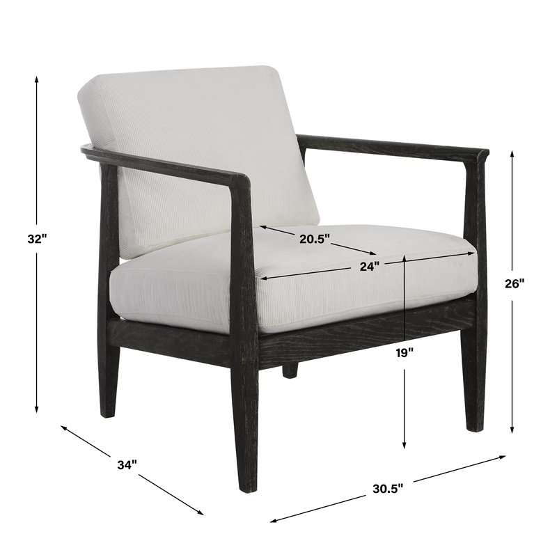 Uttermost Brunei Contemporary Fabric and Oak Wood Accent Chair in Espresso