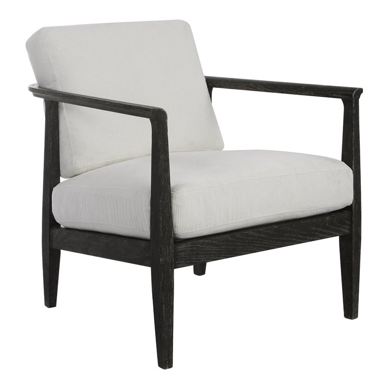 Uttermost Brunei Contemporary Fabric and Oak Wood Accent Chair in Espresso