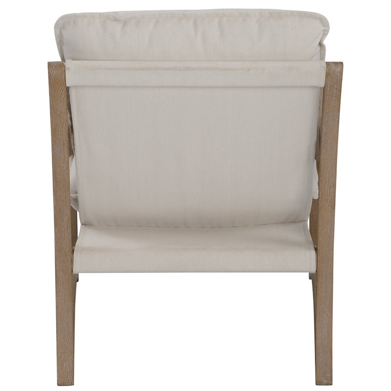 Uttermost Melora Contemporary Fabric and Solid Wood Accent Chair in Natural