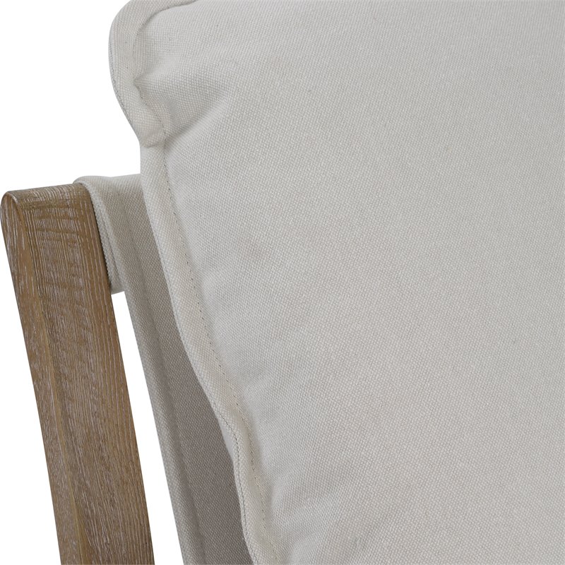 Uttermost Melora Contemporary Fabric and Solid Wood Accent Chair in Natural
