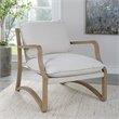 Uttermost Melora Contemporary Fabric and Solid Wood Accent Chair in Natural
