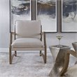 Uttermost Melora Contemporary Fabric and Solid Wood Accent Chair in Natural