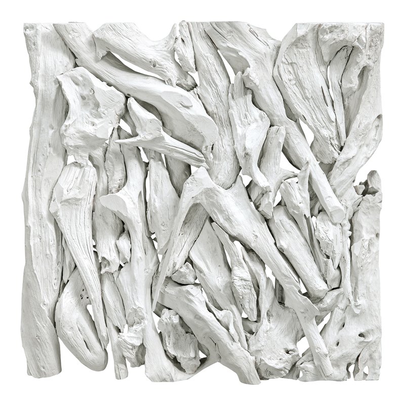 Uttermost Rio Coastal Teak Wood Wall Decor in White Washed Finish