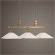 Uttermost Brookdale 3-Light Farmhouse Steel Metal Linear Chandelier in Brass