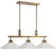 Uttermost Brookdale 3-Light Farmhouse Steel Metal Linear Chandelier in Brass