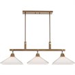 Uttermost Brookdale 3-Light Farmhouse Steel Metal Linear Chandelier in Brass