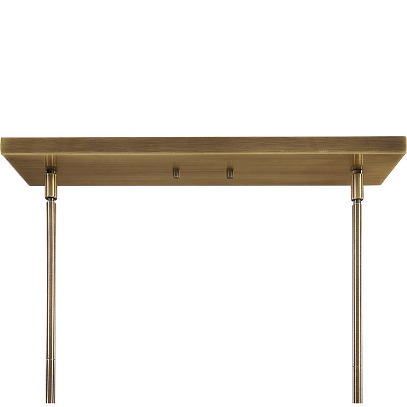 Uttermost Brookdale 3-Light Farmhouse Steel Metal Linear Chandelier in Brass