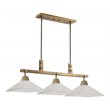 Uttermost Brookdale 3-Light Farmhouse Steel Metal Linear Chandelier in Brass