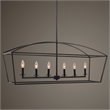 Uttermost Clayton 6-Light Steel Metal Linear Chandelier in Bronze