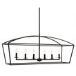 Uttermost Clayton 6-Light Steel Metal Linear Chandelier in Bronze