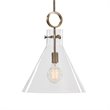 Uttermost Imbuto 1-Light Glass/Steel Metal Funnel Pendant in Aged Brass