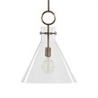 Uttermost Imbuto 1-Light Glass/Steel Metal Funnel Pendant in Aged Brass