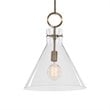 Uttermost Imbuto 1-Light Glass/Steel Metal Funnel Pendant in Aged Brass