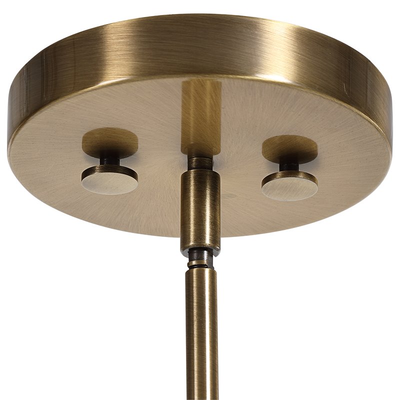 Uttermost Imbuto 1-Light Glass/Steel Metal Funnel Pendant in Aged Brass