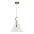 Uttermost Imbuto 1-Light Glass/Steel Metal Funnel Pendant in Aged Brass