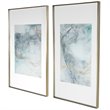 Uttermost Undulating Oro Abstract Aluminum Prints in Blue/Ivory (Set of 2)