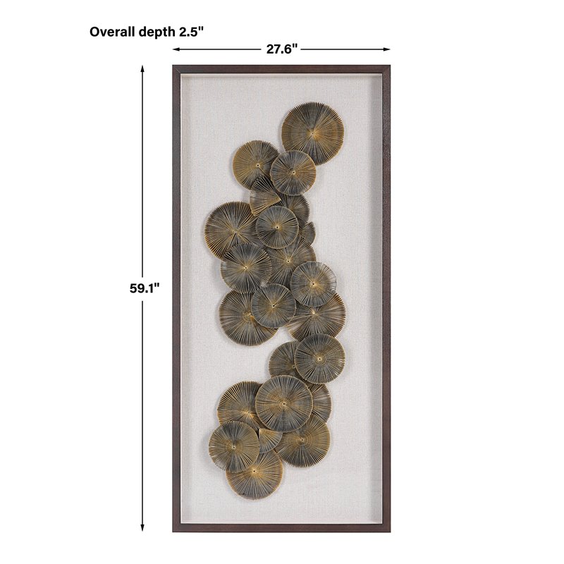 Uttermost The Times Glass and Paper Shadow Box Wall Art in Dark Walnut