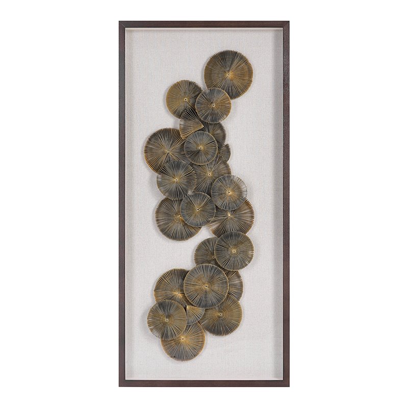 Uttermost The Times Glass and Paper Shadow Box Wall Art in Dark Walnut