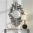 Uttermost Reflection Iron Metal Grid Wall Decor in Matte Black (Set of 2)
